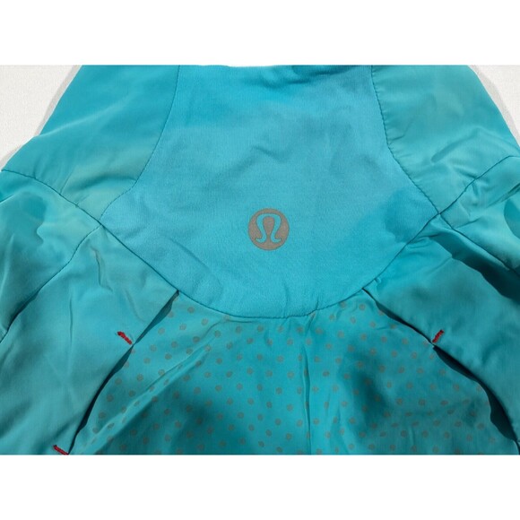 Women Lululemon Windbreaker Track Running Jacket Blue Zip Pocket Sz 6 Flaw - Picture 16 of 16